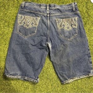 EUC Men's Y2K AVIREX HIP HOP EMBROIDERED‎ JORTZ 36x15 🔥🔥